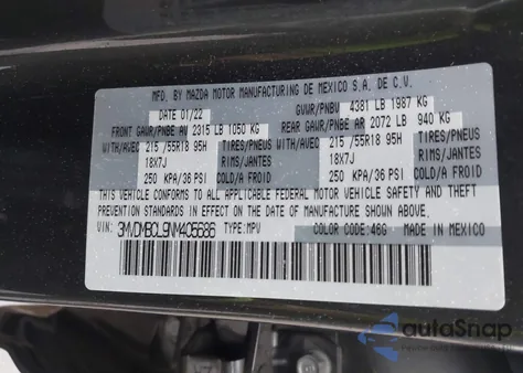 2022 Mazda Cx-30 Preferred from USA, damaged, VIN 3MVDMBCL9NM405686